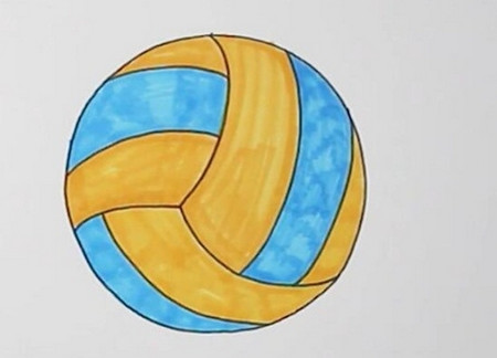 沙滩排球简笔画画法教程 彩色排球简笔画怎么画