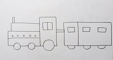 蒸汽幼儿火车简笔画画法图解 简单漂亮火车简笔画怎么画