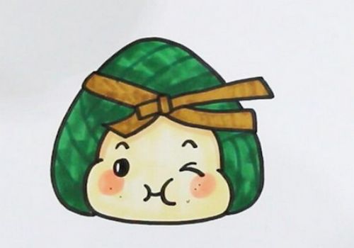 带颜色粽子简笔画怎么画 可爱卡通粽子简笔画画法教程