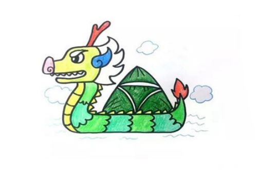 彩色可爱龙舟简笔画步骤 简单又漂亮龙舟简笔画怎么画