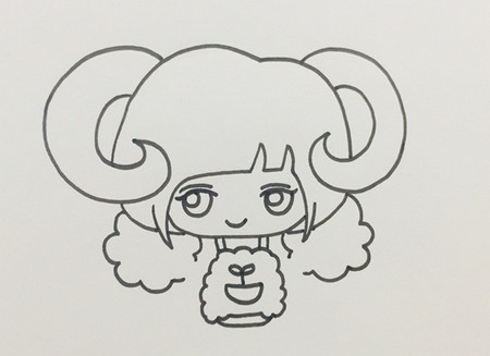 卡通少女十二星座白羊座简笔画怎么画 可爱女孩白羊座简笔画教程
