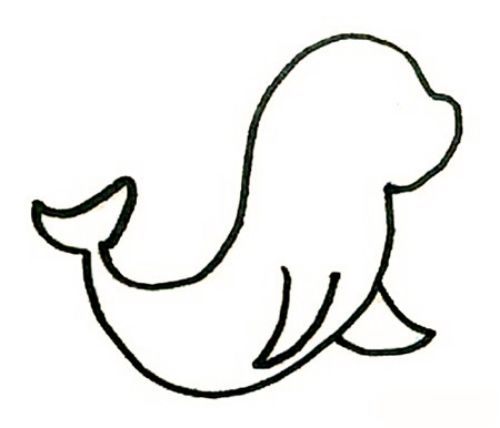 可爱涂色海豹简笔画教程 卡通海豹简笔画怎么画