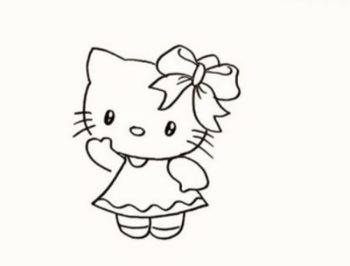 彩色凯蒂猫简笔画步骤图解 简单又漂亮凯蒂猫简笔画怎么画