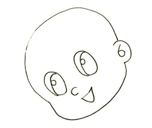 卡通带颜色大头儿子的简笔画教程 彩色大头儿子的简笔画怎么画