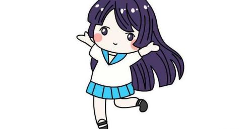卡通穿校服的小女孩简笔画教程 最简单的穿校服的小女孩简笔画怎么画