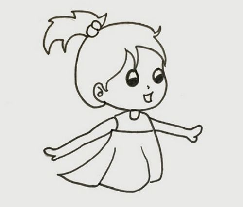 全身彩色小女孩简笔画怎么画 漂亮可爱小女孩简笔画步骤教学