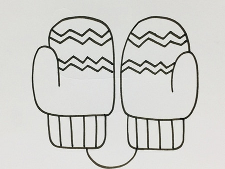 卡通彩色手套简笔画怎么画 可爱手套简笔画教学