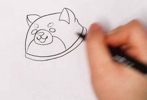 真实q版秋田犬简笔画怎么画 彩色秋田犬简笔画步骤教学