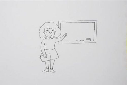 带颜色数学老师简笔画怎么画 简单又漂亮老师简笔画教程