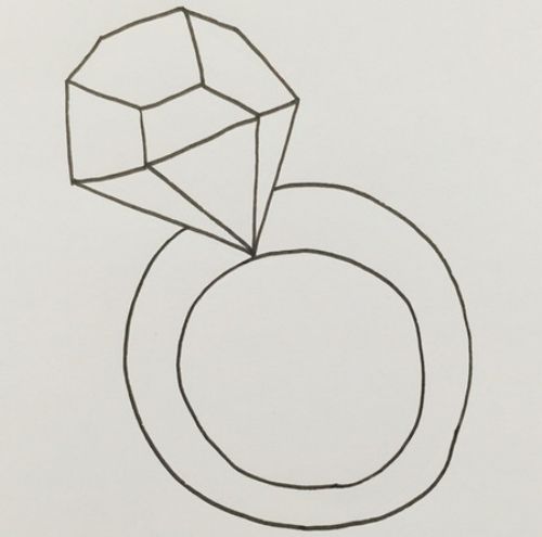 儿童钻石戒指简笔画步骤图解 彩色钻石戒指简笔画怎么画