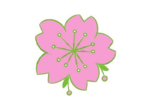 彩色桃花简笔画教程 简单又好看桃花简笔画怎么画
