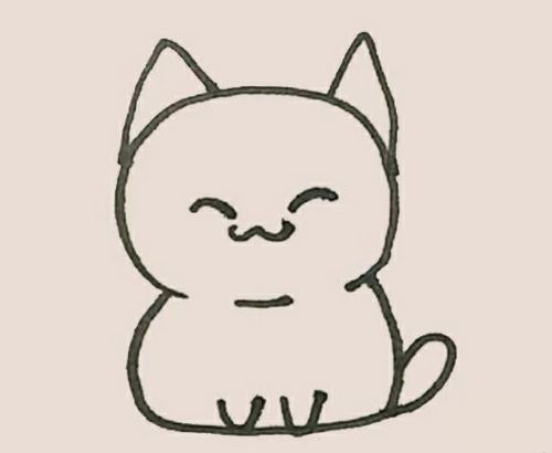 简单漂亮猫咪简笔画教程 呆萌猫咪简笔画怎么画