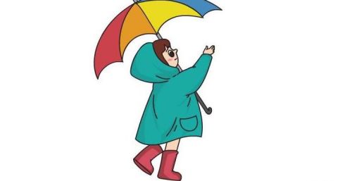 打雨伞的小女孩儿童简笔画步骤图解 小朋友打着雨伞的简笔画怎么画