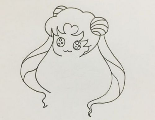 q版全身彩色美少女战士简笔画教学 月亮公主美少女战士简笔画怎么画