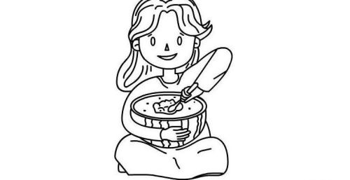 彩色女孩吃西瓜简笔画教程 可爱女孩吃西瓜简笔画怎么画