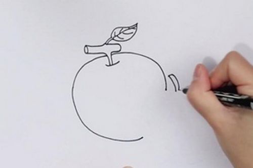 简单上色苹果简笔画画法 涂色苹果简笔画怎么画