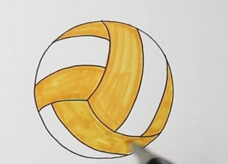 沙滩排球简笔画画法教程 彩色排球简笔画怎么画