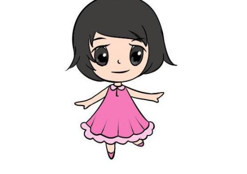 蘑菇头小女孩简笔画教程 漂亮可爱小女孩简笔画怎么画