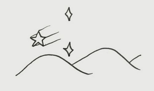 带颜色流星雨简笔画教学 彩色星空流星雨简笔画怎么画