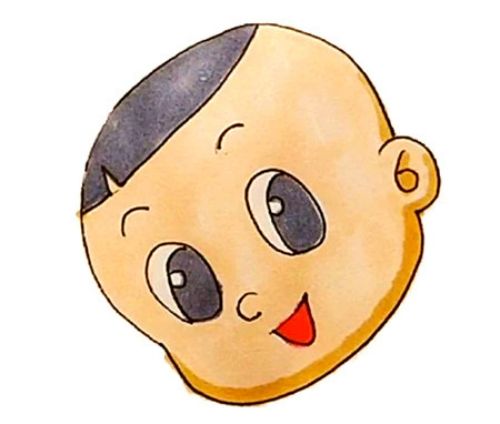 卡通带颜色大头儿子的简笔画教程 彩色大头儿子的简笔画怎么画