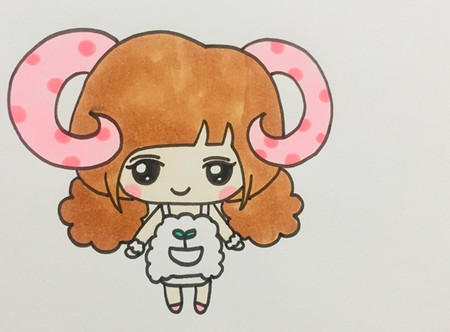 卡通少女十二星座白羊座简笔画怎么画 可爱女孩白羊座简笔画教程