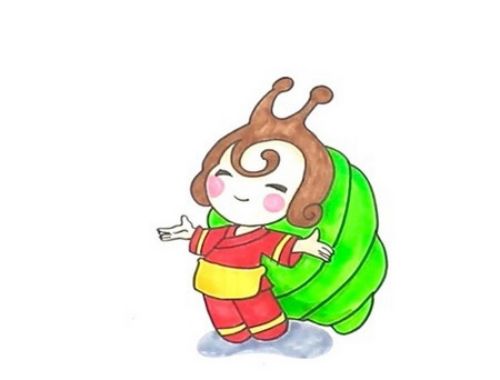 卡通彩色田螺姑娘简笔画怎么画 简单又漂亮田螺姑娘简笔画步骤图解