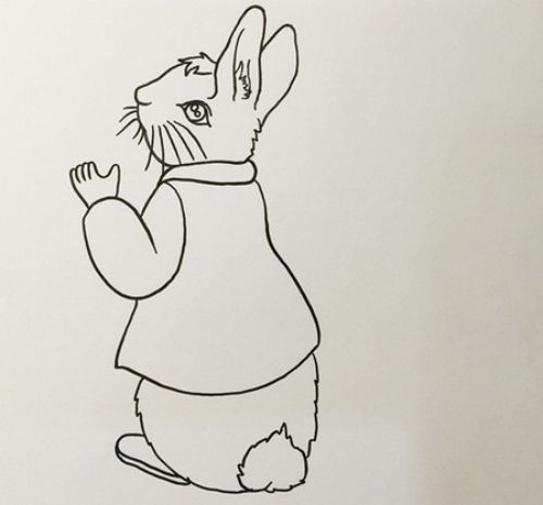 卡通彩色彼得兔简笔画教学图解 彩色彼得兔简笔画怎么画