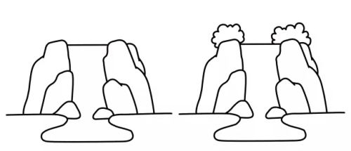 带颜色高山流水简笔画教学 儿童画高山流水简笔怎么画