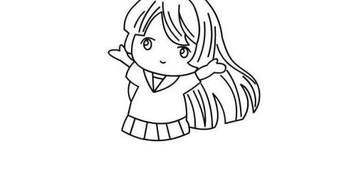 卡通穿校服的小女孩简笔画教程 最简单的穿校服的小女孩简笔画怎么画