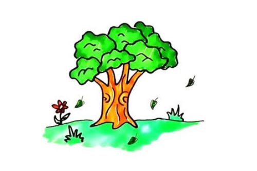 简单又漂亮大树简笔画怎么画 带颜色大树简笔画教学