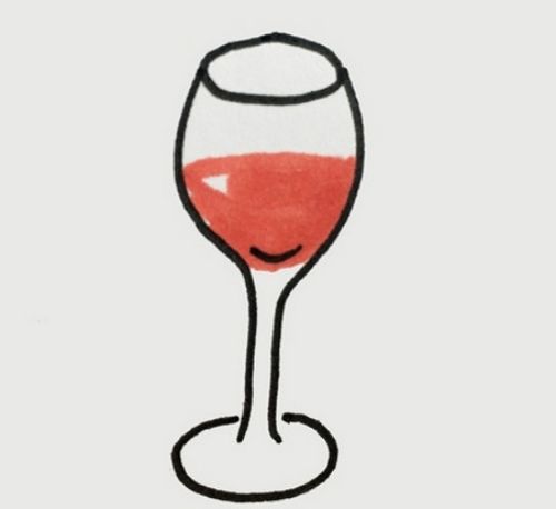 彩色红酒杯简笔画教学步骤 带颜色红酒杯简笔画怎么画