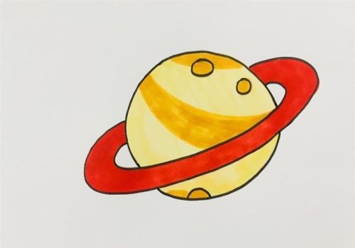 彩色带颜色星球简笔画怎么画 可爱涂色星球简笔画步骤画法