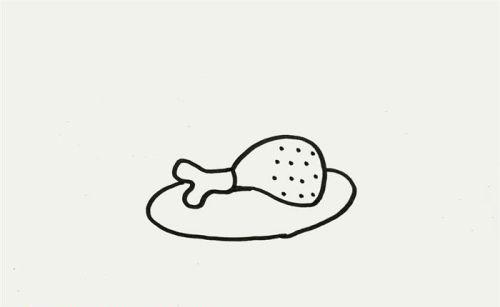鸡腿简笔画儿童简笔画教学 彩色简单鸡腿简笔画怎么画-素描自学网 鸡腿简笔画儿童简笔画教学 彩色简单鸡腿简笔画怎么画