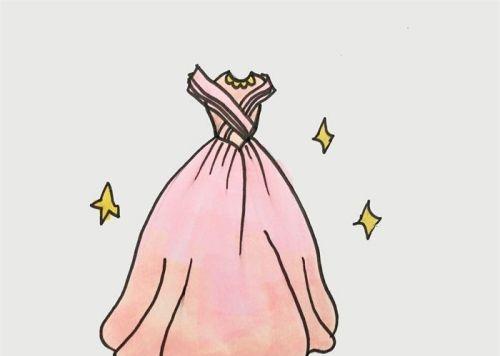 手绘长裙礼服简笔画怎么画 公主漂亮礼服简笔画教程步骤