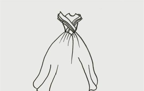 手绘长裙礼服简笔画怎么画 公主漂亮礼服简笔画教程步骤