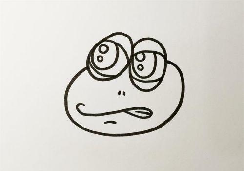 青蛙简笔画图片带颜色 彩色简单青蛙简笔画图片大全