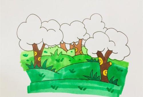彩色森林简笔画图片大全 简单又漂亮森林简笔画怎么画