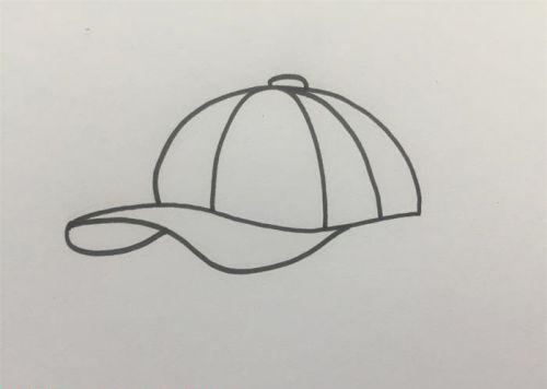 侧面鸭舌帽简笔画步骤画法 彩色鸭舌帽简笔画图片大全