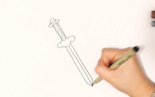 彩色霸气宝剑简笔画画法步骤 简单宝剑简笔画图片大全