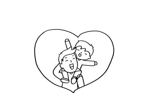 感恩父亲节简笔画图画法教学  简单彩色父亲节简笔画图片大全