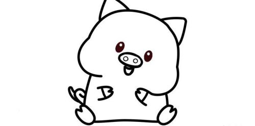 彩色小猪简笔画怎么画可爱呆萌小猪简笔画教学画法