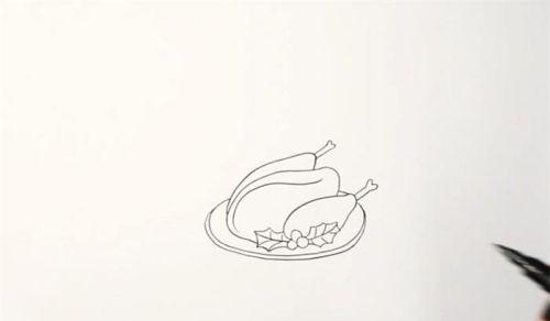 美食大餐简笔画儿童画教程图解 卡通美味佳肴简笔画怎么画