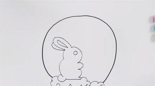 月亮上的玉兔简笔画步骤图解 可爱卡通版玉兔简笔画怎么画