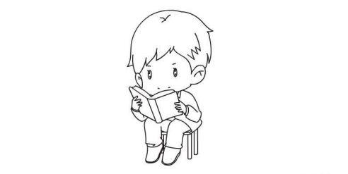 彩色小朋友读书简笔画怎么画 简单漂亮读书儿童简笔画教程
