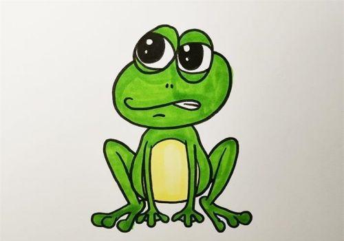 青蛙简笔画图片带颜色 彩色简单青蛙简笔画图片大全