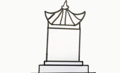 古风彩色小亭子简笔画画法图解 立体小亭子简笔画怎么画