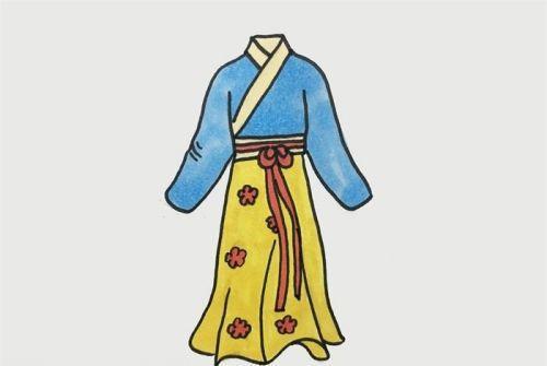 古代裙子简笔画大全图片 彩色简单古代长裙简笔怎么画