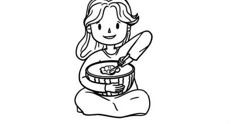 吃西瓜的小女孩简笔画怎么画 可爱女孩吃西瓜简笔画 步骤