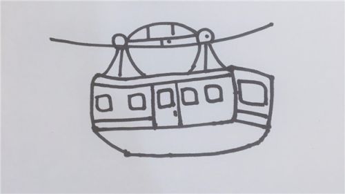 空中缆车简笔画怎么画 彩色缆车简笔画步骤教学