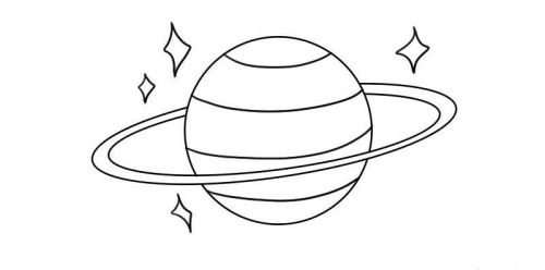 涂色银河系星球简笔画图解教学 彩色可爱星球简笔画怎么画